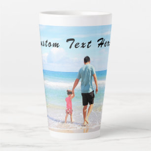 Uw Photo Latte-Mok met aangepaste tekst Latte Mok