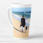 Uw Photo Latte-Mok met aangepaste tekst Latte Mok (Linkerhoek)