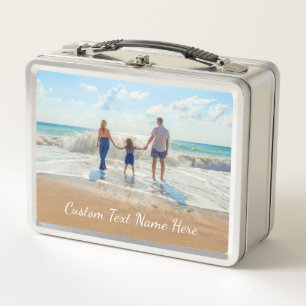Uw Photo Metal Lunch Box met aangepaste tekstnaam