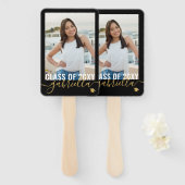 Uw Photo Monogram Name Afstuderen Class of 2023 Handwaaier (Voorkant en achterkant)