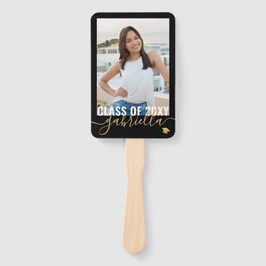Uw Photo Monogram Name Afstuderen Class of 2023 Handwaaier (Voorkant)