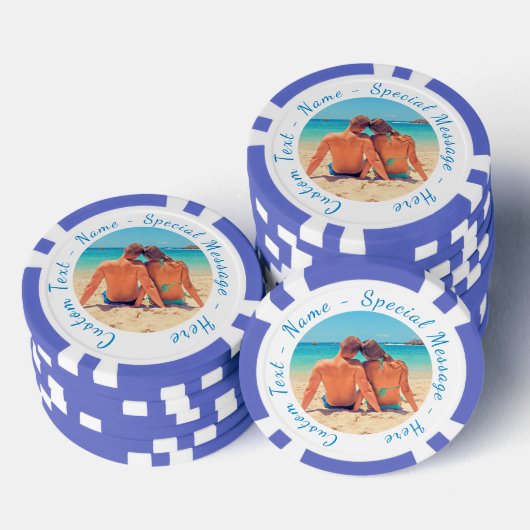 Uw Photo Poker Chips Gift met aangepaste tekst (Opstapeling)