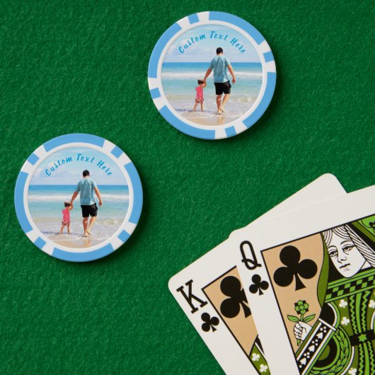 Uw Photo Poker Chips met aangepaste tekst (Pokertafel (Dubbel))