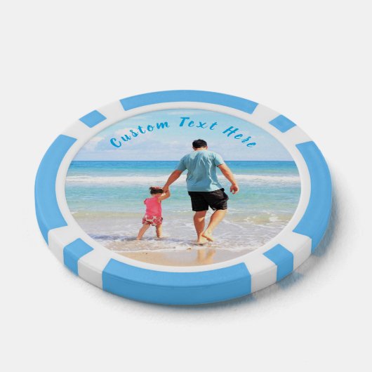 Uw Photo Poker Chips met aangepaste tekst (Enkel)