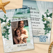 Uw Photo QR Code Beach Orchid Save the Date Kaart