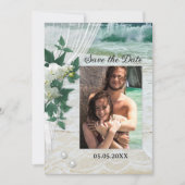 Uw Photo QR Code Beach Orchid Save the Date Kaart (Voorkant)