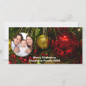 Uw Photo Red- en Gold-Ornamenten Feestdagenkaart (Voorkant)