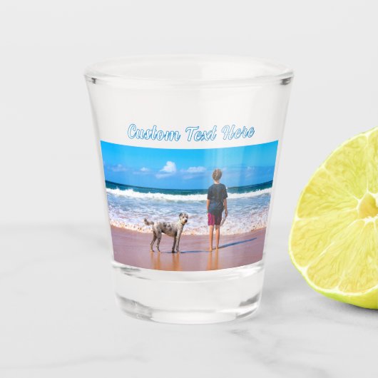 Uw Photo Shot Glass Gift met aangepaste tekstnaam Glas (Voorkant)