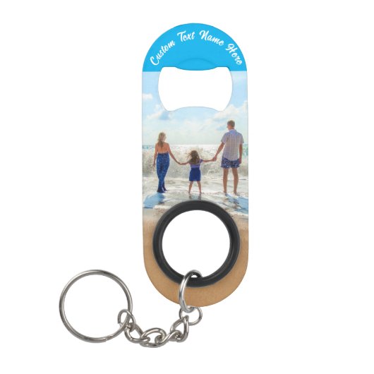 Uw Photo Sleutelhanger Bottle Opener Gift Aangepas Mini Flessenopener (Voorkant)