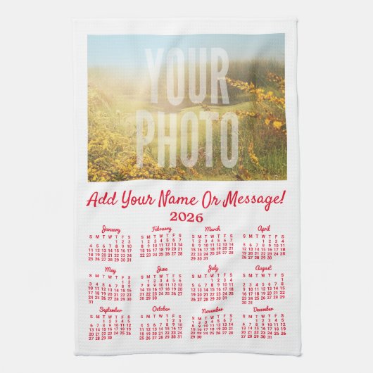 Uw Photo Tea Towel Calendar Theedoek (Verticaal)