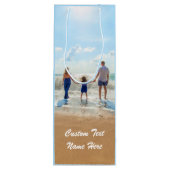Uw Photo Wine Gift Bag met aangepaste tekstnaam Wijn Cadeautas (Achterkant)