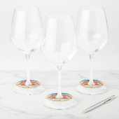 Uw Photo Wine Glass Label met aangepaste tekst (Set)