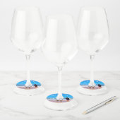 Uw Photo Wine Glass Label met aangepaste tekst (Set)
