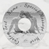 Uw Photo Wine Glass Label met aangepaste tekstnaam (Voorkant)