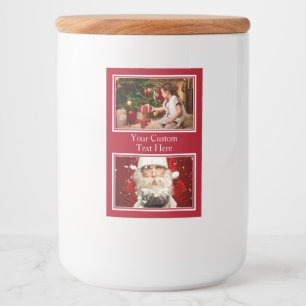 UW PHOTOS aangepaste kerstlabels Voedselcontainer Etiket