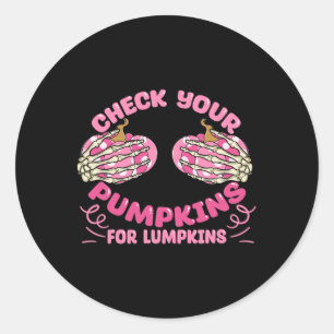 Uw pompoenen Borstkanker Bewustzijn Halloween Ronde Sticker
