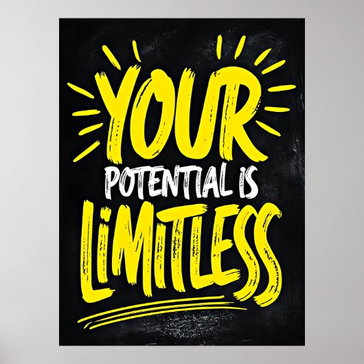Uw potentieel is grenzeloos - Motivatie citaat Poster (Voorkant)
