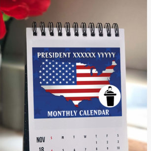 Uw President naam met foto 2025 Maandelijks Kalender