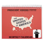 Uw President naam met foto 2025 Maandelijks Kalender (Hoes)