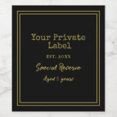 Uw Private Label Black and Gold Special Reserve Wijn Etiket (Enkel label)