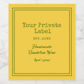 Uw Private Label Huisgemaakte Paardenbloem Wijn Wijn Etiket (Enkel label)