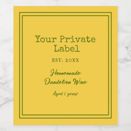 Uw Private Label Paardenbloem Wijn Wijn Etiket (Enkel label)