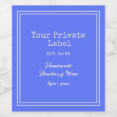Uw Private Label Thuisgemaakte Blauwebeswijn Wijn Etiket (Enkel label)