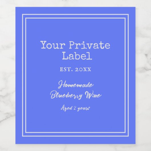 Uw Private Label Thuisgemaakte Blauwebeswijn Wijn Etiket (Enkel label)
