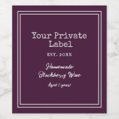 Uw Private Label Thuisgemaakte Braambessen Wijn Etiket (Enkel label)