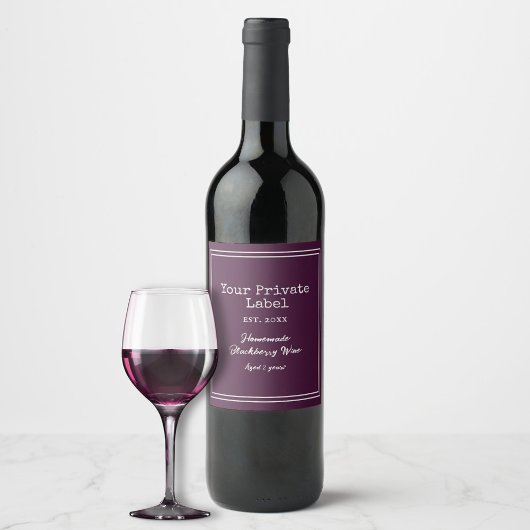 Uw Private Label Thuisgemaakte Braamwine Wijn Etiket