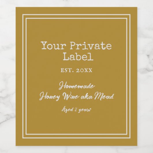 Uw Private Label Thuisgemaakte Mead Honingwijn Wijn Etiket (Enkel label)