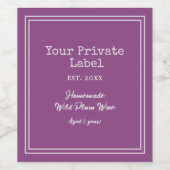 Uw Private Label Thuisgemaakte Wilde Pruimenwijn Wijn Etiket (Enkel label)