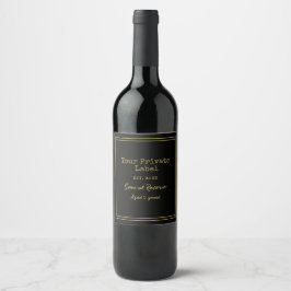 Uw Private Label Zwart en Goud Speciale Reserve Wijn Etiket