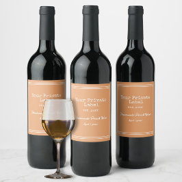 Uw privélabel Homemade Peach Wine Wijn Etiket