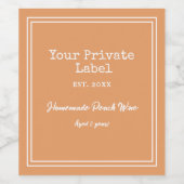 Uw privélabel Homemade Peach Wine Wijn Etiket (Enkel label)