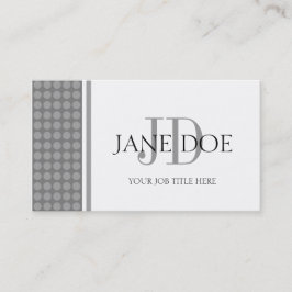 Uw professionele monogram Silver Dot/White Paper Visitekaartje
