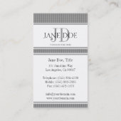 Uw professionele monogram Silver Dot/White Paper Visitekaartje (Achterkant)