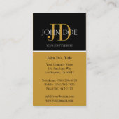 Uw professionele monogram zwart/geel goud visitekaartje (Achterkant)