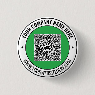 Uw promotionele bedrijfs QR-code knop met merknaam Ronde Button 3,2 Cm