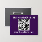 Uw promotionele bedrijfs QR-code sjabloonontwerp Button (Voorkant / Achterkant)