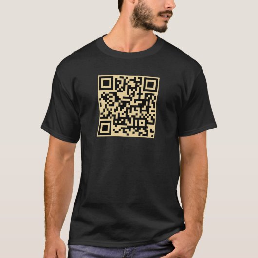 Uw QR-code Aangepaste Mannen Zwart Goud Front Prin T-shirt (Voorkant)