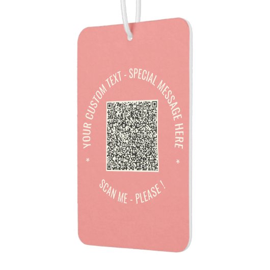 Uw QR-code Aangepaste tekst Auto Luchtverfrisser V (Links)