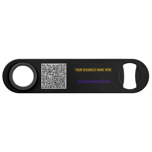 Uw QR-code Aangepaste Tekst Bar Sleutel Kies Kleur Speed Flessenopener (Achterkant Horizontaal)