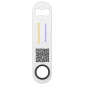 Uw QR-code Aangepaste Tekst Bar Sleutel Kies Kleur Speed Flessenopener (Voorkant)