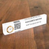 Uw QR-code Aangepaste Tekst Bureaublad Naambord Vo (Zijkant)