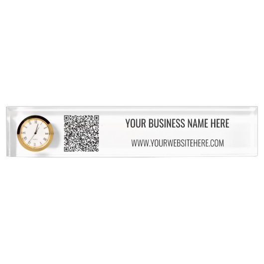 Uw QR-code Aangepaste Tekst Bureaublad Naambord Vo (Voorkant)