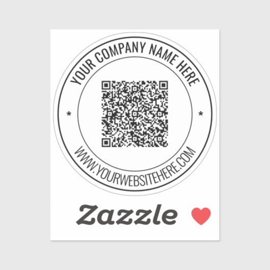 Uw QR-code aangepaste tekst Business Sticker Sjabl (Vel)