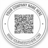 Uw QR-code aangepaste tekst Business Sticker Sjabl (Voorkant)