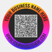 Uw QR-code aangepaste tekst Business Sticker Sjabl (Voorkant)