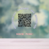 Uw QR Code Aangepaste Tekst en Kleur Acryl Teken Acryl Bord (Neutraal)